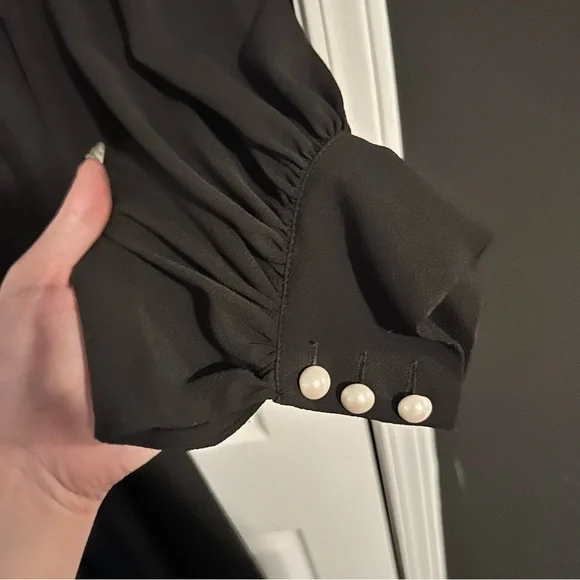 Meghan LA Pearl Detail Black Dress - Picture 6 of 6